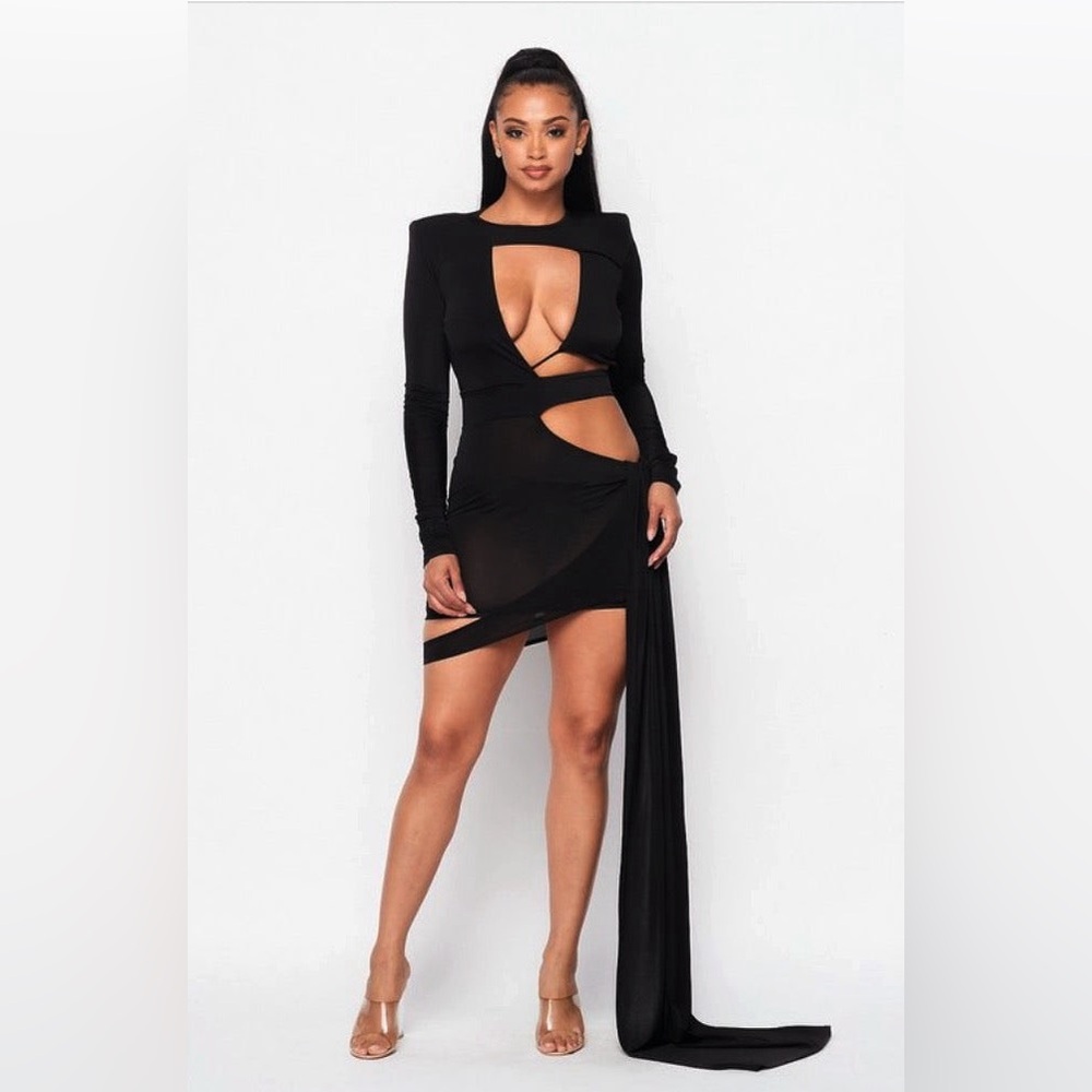 Black cut out dress